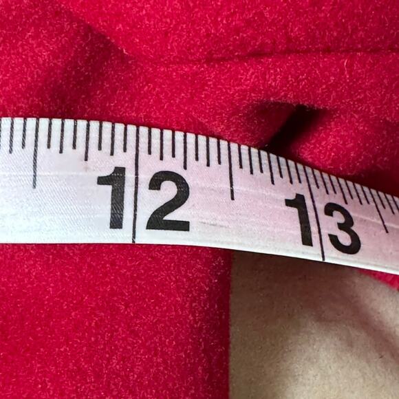 United Colors Benetton Class Girls Red Ruffle Soft Brushed Dress Coat 4 - Picture 8 of 9